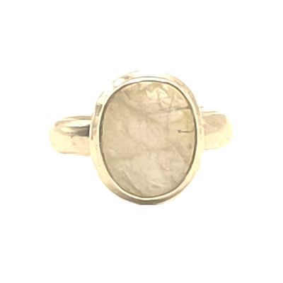 Sterling Silver Oval Moonstone Ring- Size: 7.5