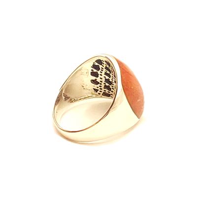 Sterling Silver Coral Ring- Size: 11
