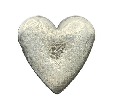 2.68 oz Hand Poured Sterling Silver Heart