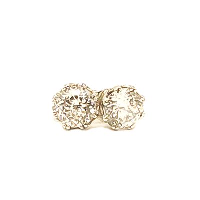 Sterling Silver Round Cathedral Stud Earrings