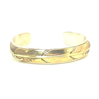 Sterling Silver /Gold Filled Feather 3/4 Cuff Bracelet