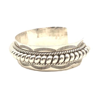 Sterling Silver Mexico Twisted Rope 3/4 Cuff Bracelet