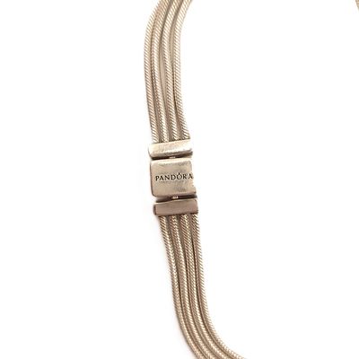 Sterling Silver Pandora Four Row Snake Slide Bracelet- Size: 7"