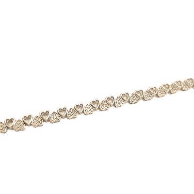 Sterling Silver Heart Tennis Bracelet- Size: 7.5"
