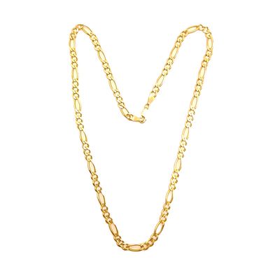 14k Gold Solid Figaro Necklace- Size: 20"