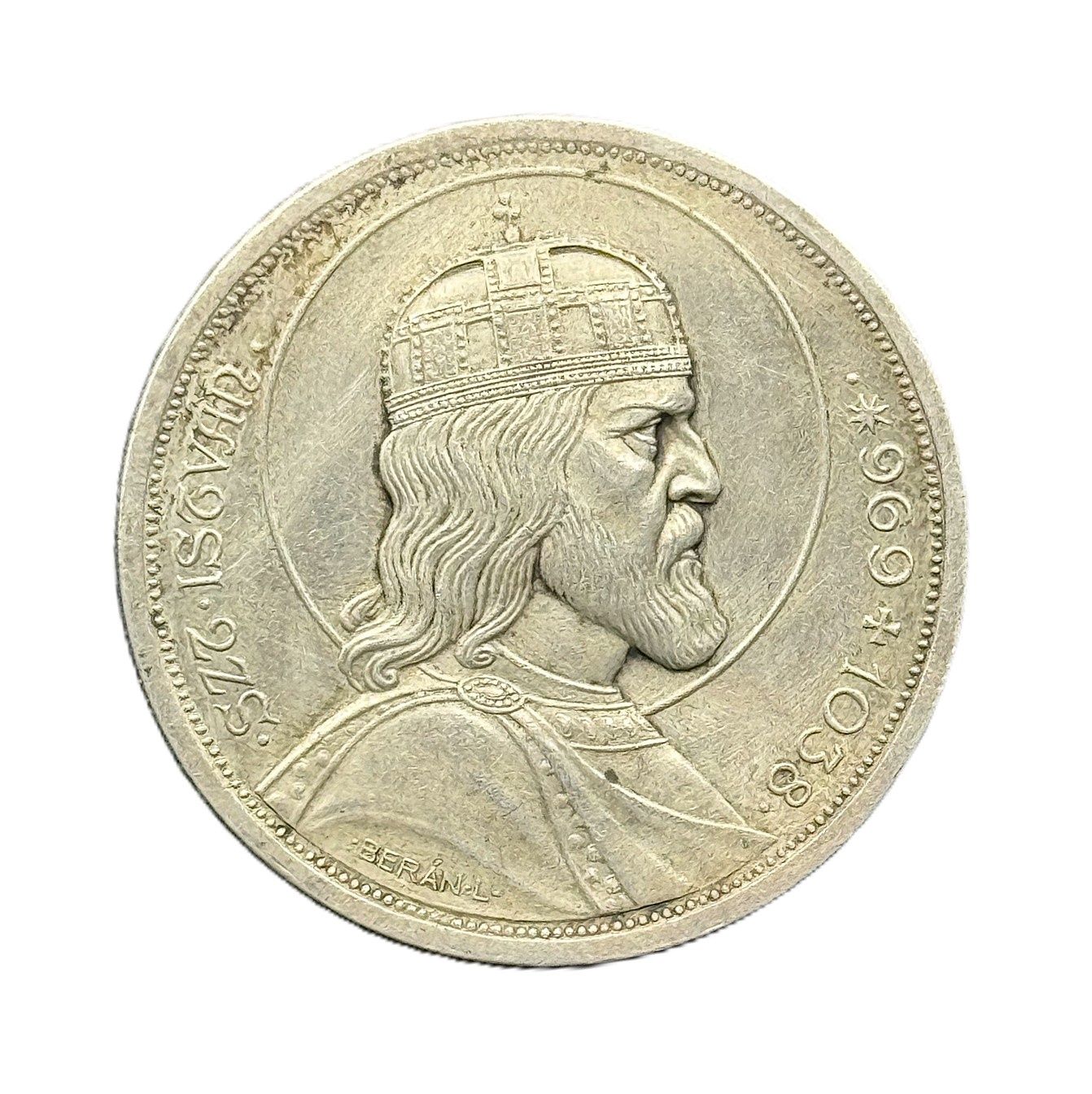 1938 Hungary 5 Pengő Silver Coin