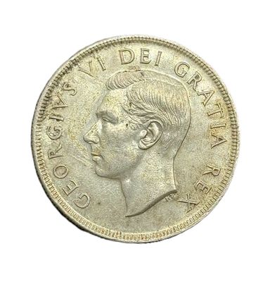 1950 Canadian Silver Dollar Arnprior Variety George VI $1 Coin