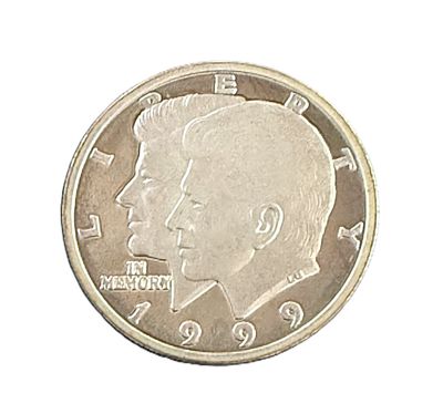 1999 Liberia $10 Silver Proof - JFK and JFK Jr. Memorial