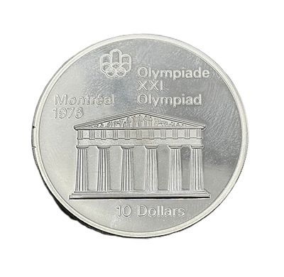 1974 Canada $10 Silver Olympic Temple of Zeus Silver Round