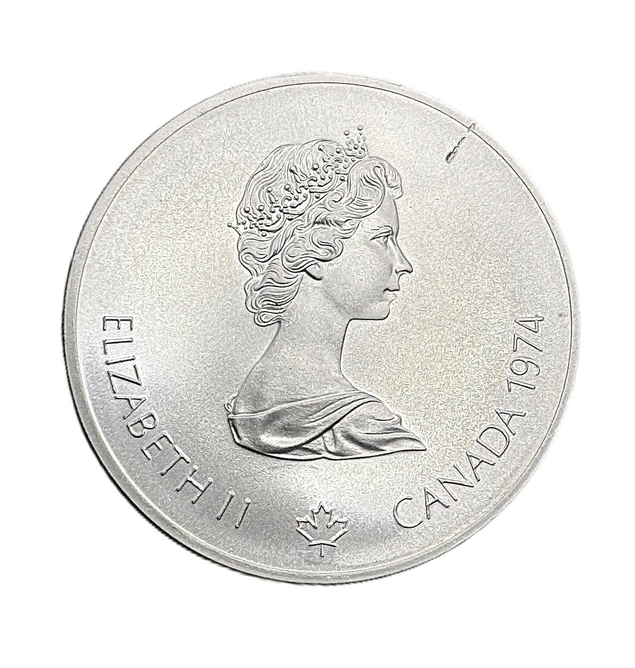 1974 Canada $5 Silver Olympic Canoeing Silver Round