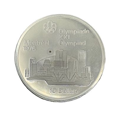 1973 Canada $10 Silver Olympic Montreal Skyline Silver Round