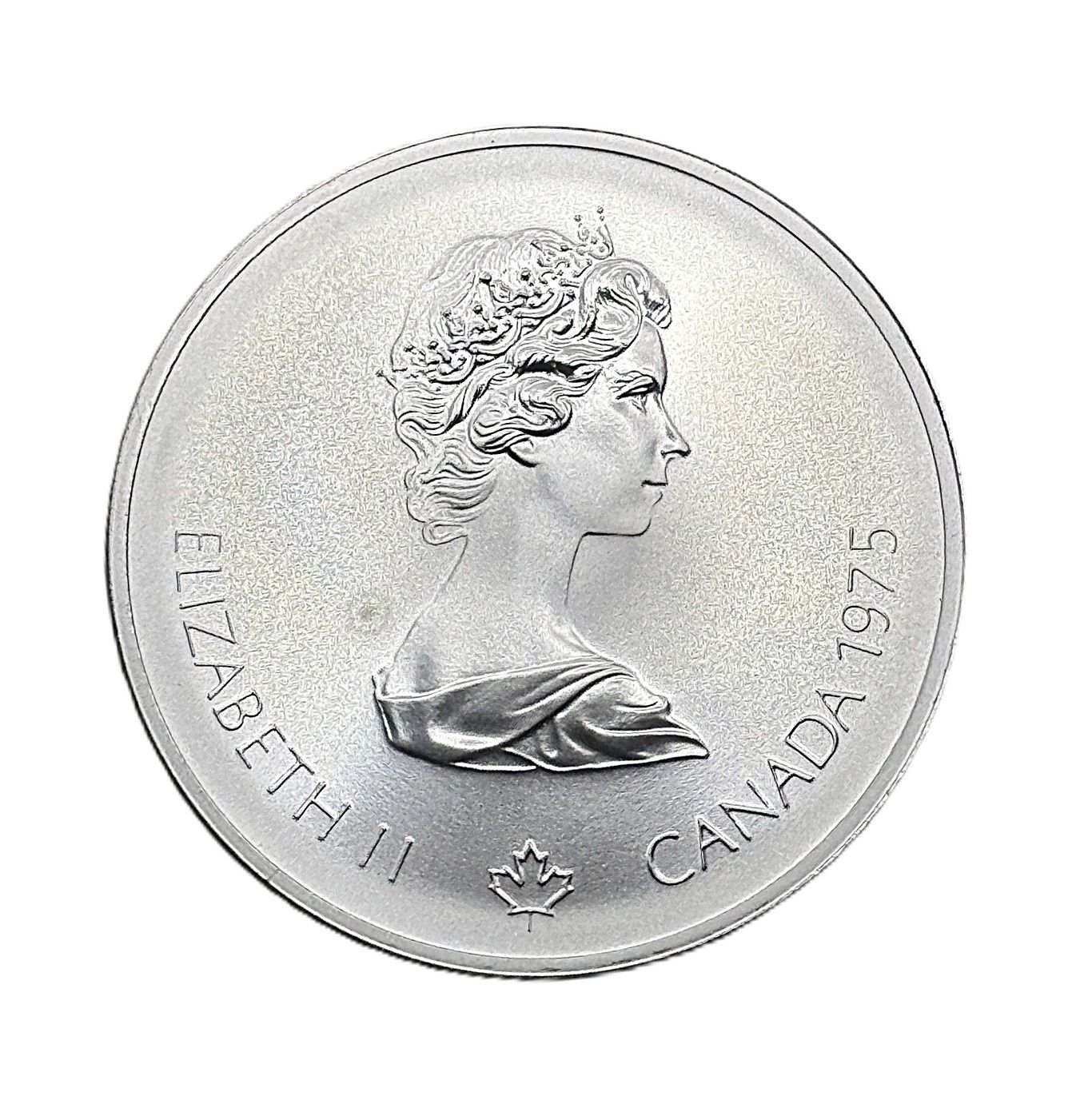 1975 Canada $10 Silver Olympic Hurdles Silver Round