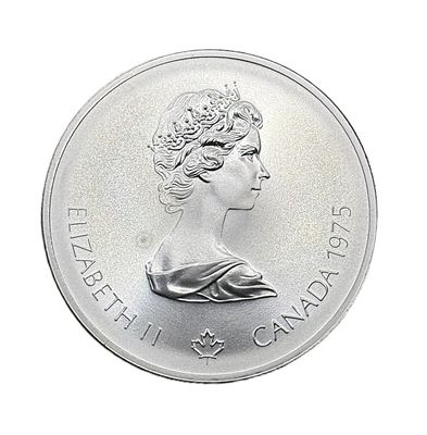 1975 Canada $10 Silver Olympic Hurdles Silver Round