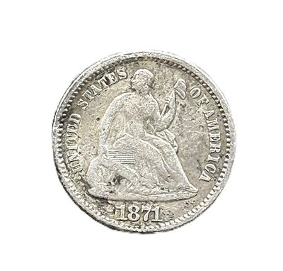 1871 Seated Liberty Half  Dime