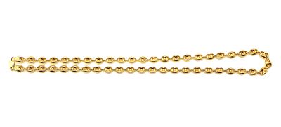 14k Gold Puffed Mariner Necklace- Size: 24"