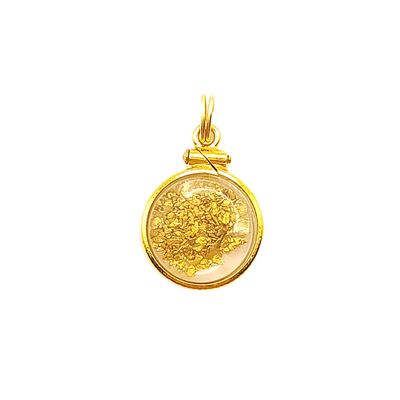 14k Gold Bezel with Gold Flake