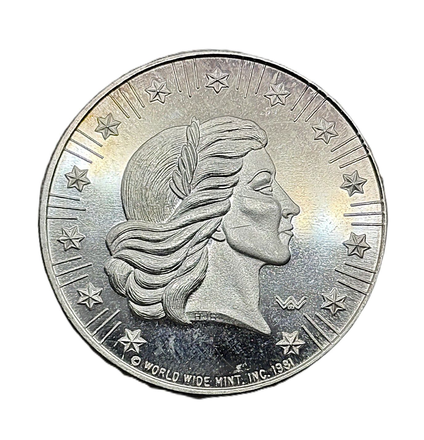 1981 World Wide Mint American Eagle 1 oz Silver Round