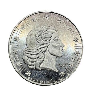 1981 World Wide Mint American Eagle 1 oz Silver Round