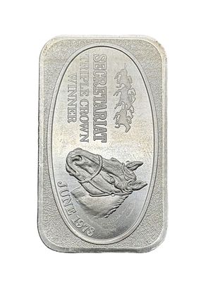 1973 United States Silver Corporation Secretariat Triple Crown 1 oz .999 Fine Silver Bar