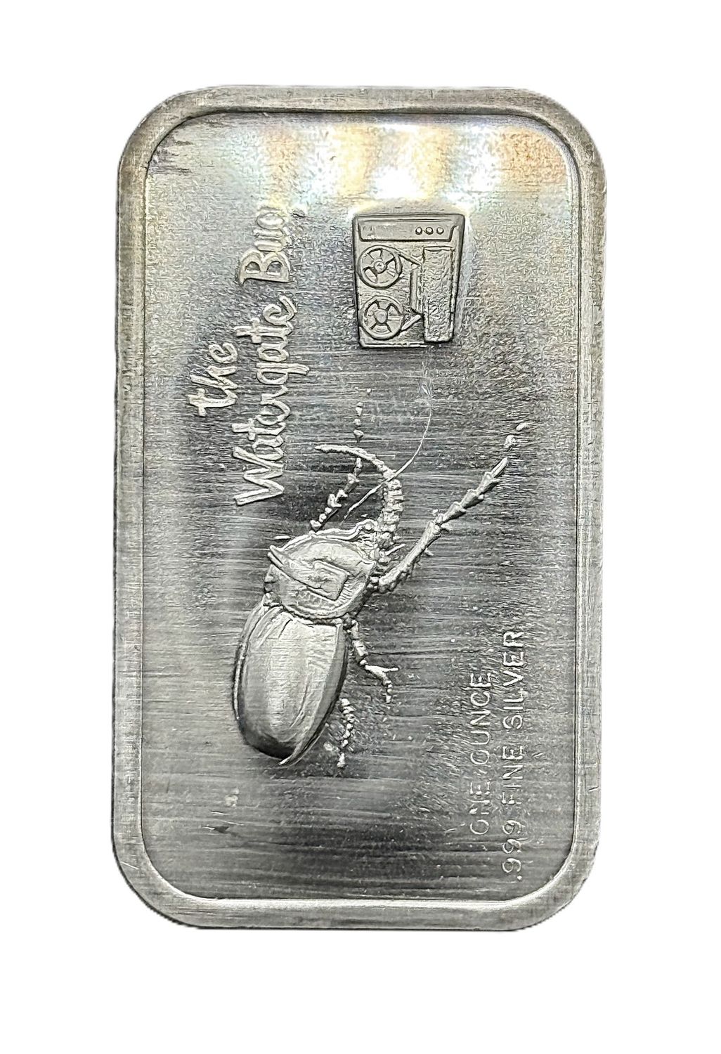 1974 Colonial Mint The Watergate Bug 1 oz .999 Fine Silver Art Bar