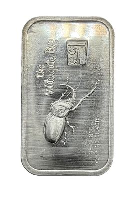 1974 Colonial Mint The Watergate Bug 1 oz .999 Fine Silver Art Bar
