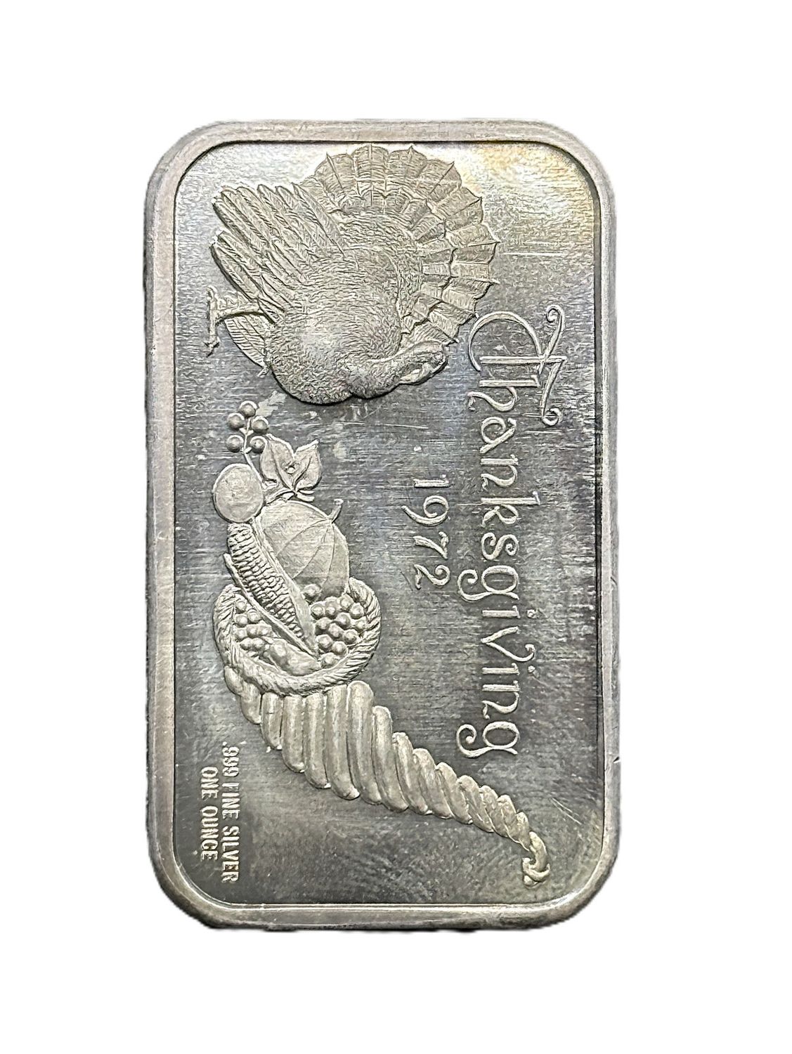 1972 Madison Mint Thanksgiving 1 oz .999 Fine Silver Bar