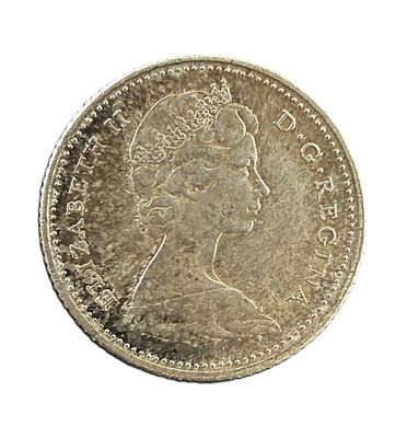 1965 Canadian Silver Dime - 10 Cents Elizabeth II Bluenose Schooner Circulated Coin