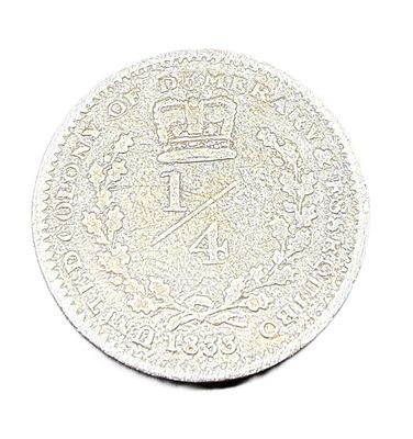 1833 Demerara and Essequibo 1/4 Guilder Silver Coin
