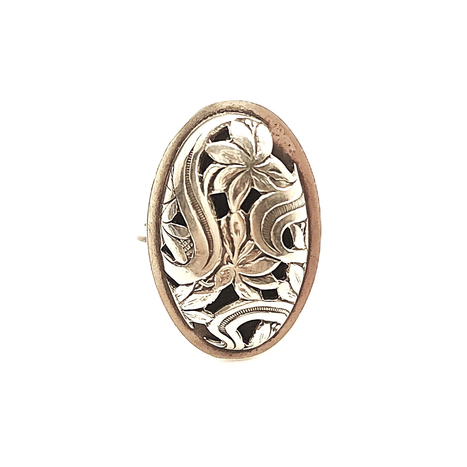 Sterling Silver Oval Filigree Ring- Size: 7-8