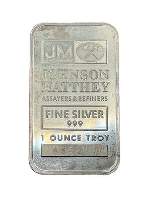 Johnson Matthey- 1 oz-  .999- Silver Bar