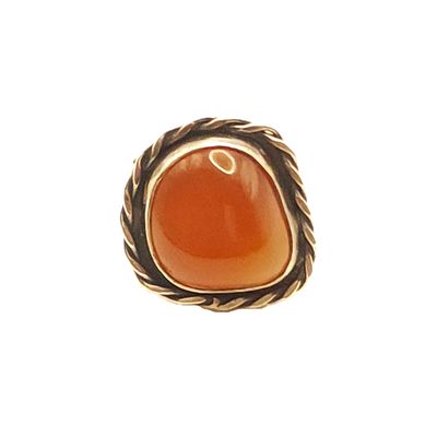 Sterling Silver Natural Red Carnelian Ring- Size: 7.5