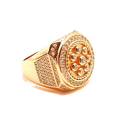 Sterling Silver Rosetone Round Cluster Ring- Size: 9