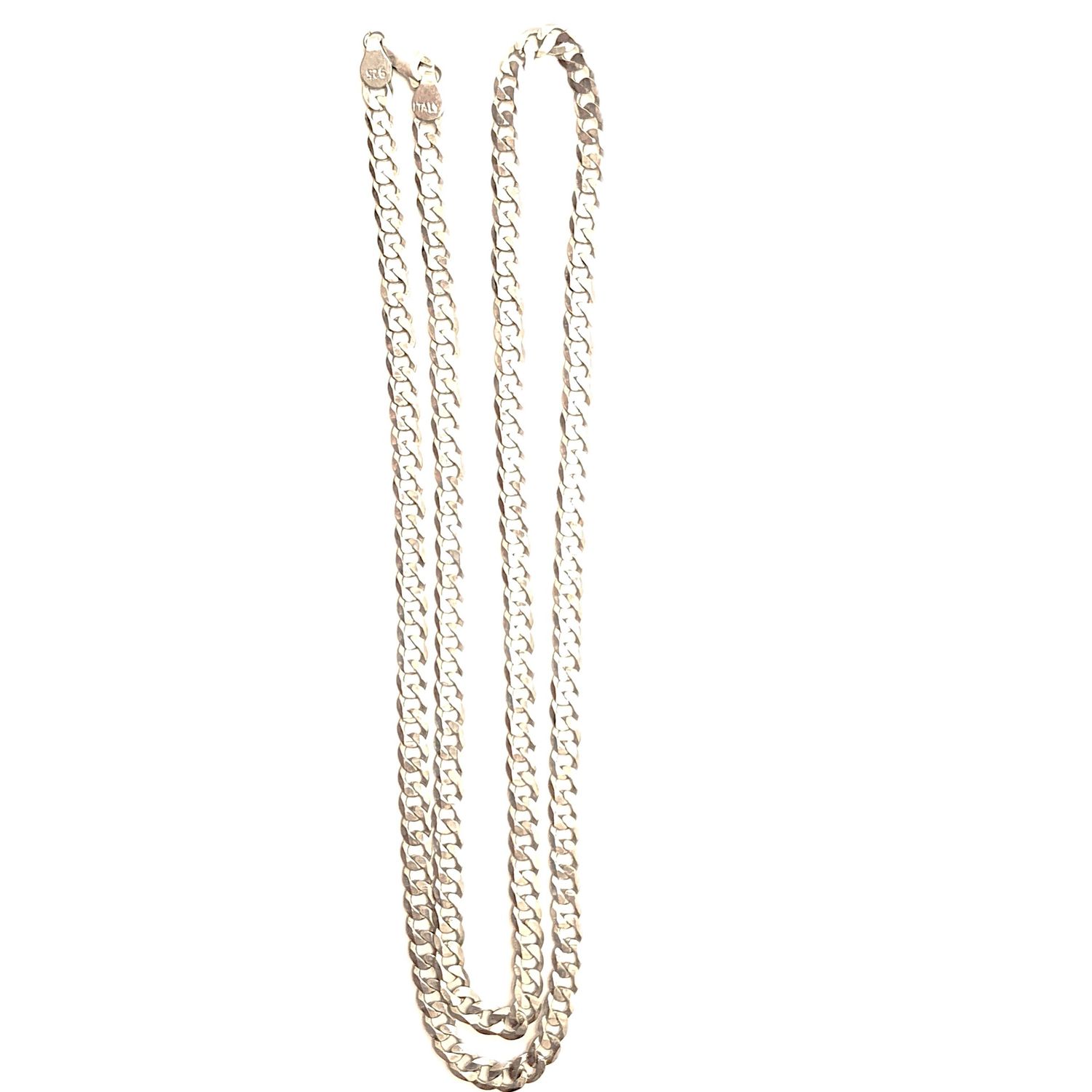 Sterling Silver Curb Chain- Size: 18" X 3.7mm