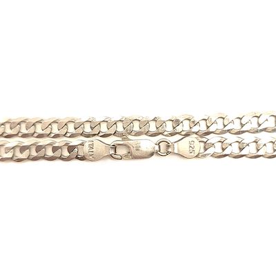 Sterling Silver Curb Chain- Size: 18" X 3.7mm