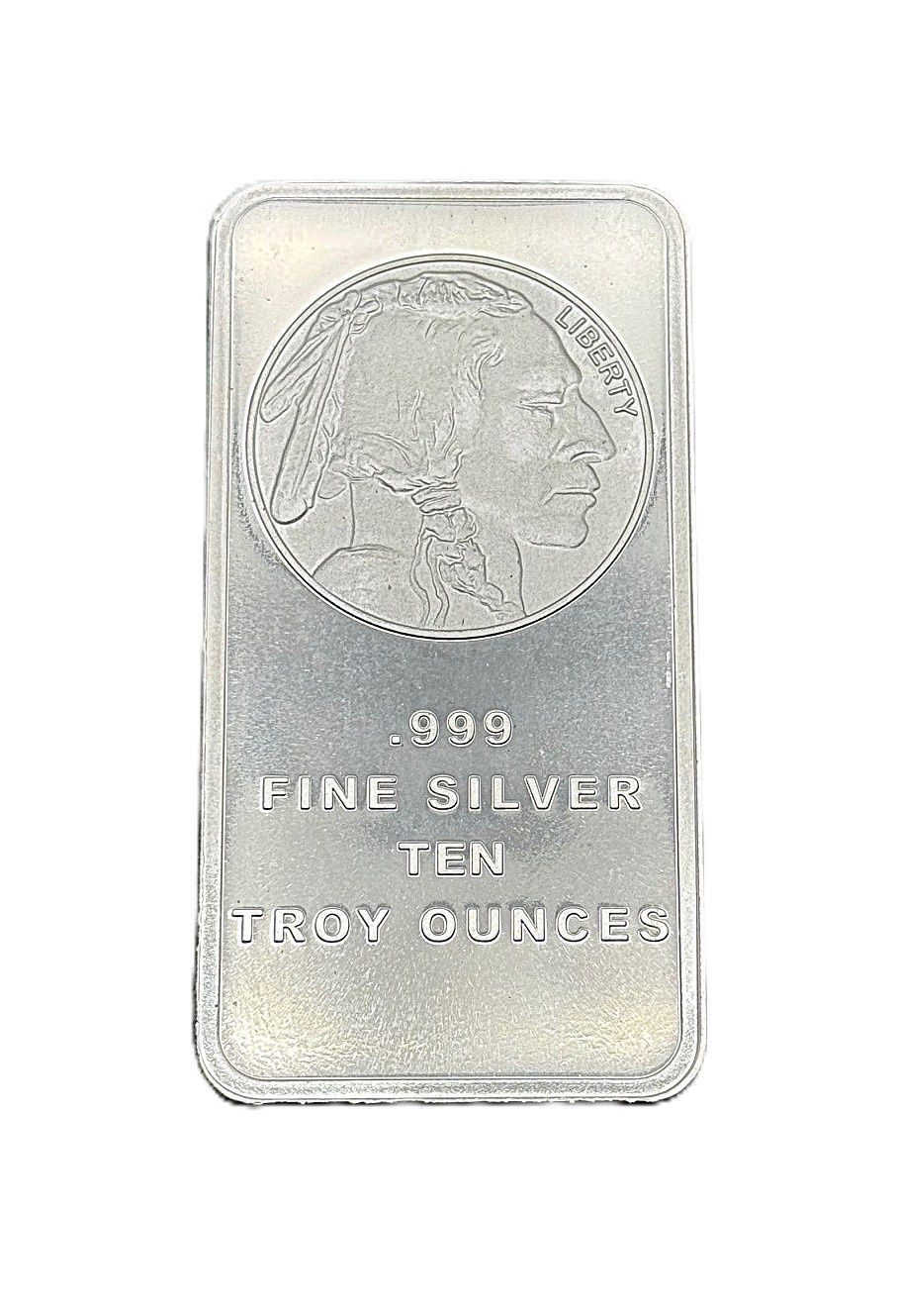 10 oz- Buffalo Indian Head- .999 Fine- Silver Bar