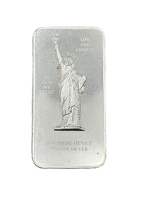 Vintage The New Millennium Group Statue of Liberty 1 oz  Silver Bar