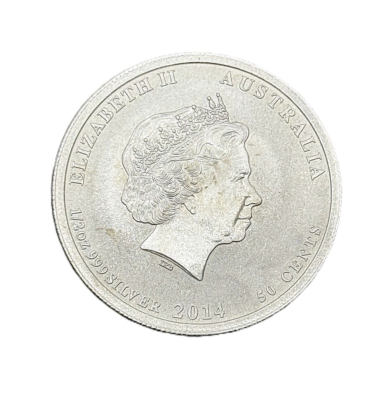 2014 Australia 50 Cents Battle of the Coral Sea 1/2 oz- .999 Silver Round