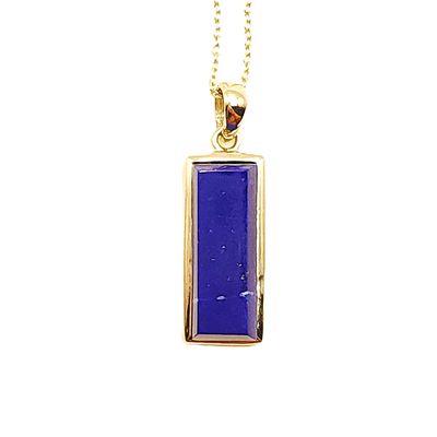 Sterling Silver Blue Lapis Pendant on Sterling Silver Chain- Size: 18"