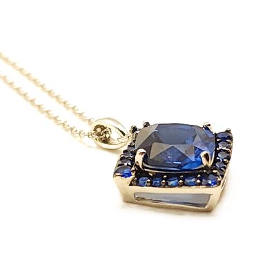Sterling Silver Topaz on Sterling Silver Necklace- Size: 18"