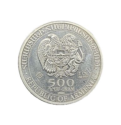 2021 Armenia- Noah’s Ark 500 Dram Coin- Silver Round - 1oz .999 Fine