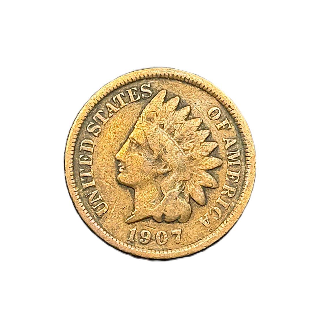 1907 Indian Head Cent Bronze Penny