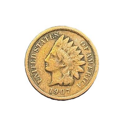 1907 Indian Head Cent Bronze Penny