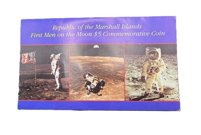 1989 Marshall Islands $5 First Men on the Moon Apollo 11 Commemorative Coin BU