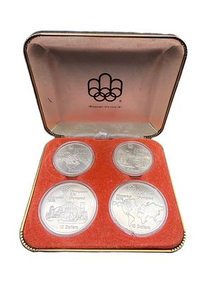 1973 Canada Montreal 1976 Olympic Silver 4-Coin Set Series 1 Uncirculated