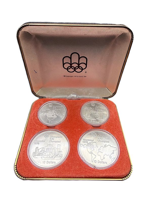1976 Canada Montreal Olympic Silver 4-Coin Set Series 1 Uncirculated