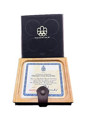 1976 Canada Montreal Olympics Silver Proof Set Series III Early Canadian Sports with COA