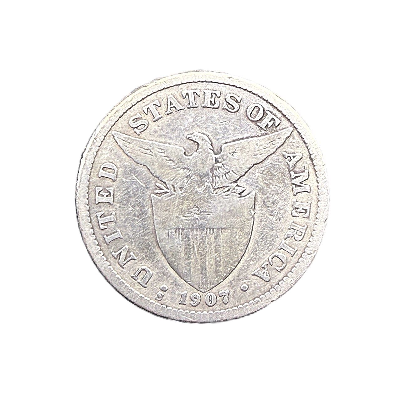 1907-S Philippines 50 Centavos Silver Coin - US Territorial Issue