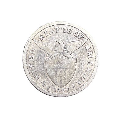 1907-S Philippines 50 Centavos Silver Coin - US Territorial Issue