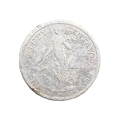 1908-S Philippines 50 Centavos Silver Coin - US Territorial Issue