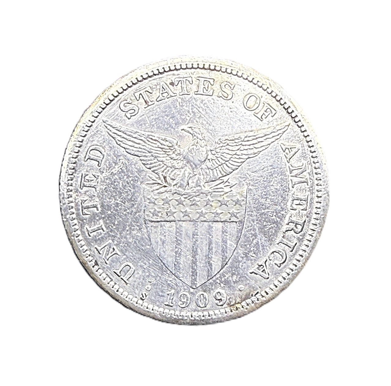 1909-S Philippines 1 Peso Silver Coin - US Territorial Issue
